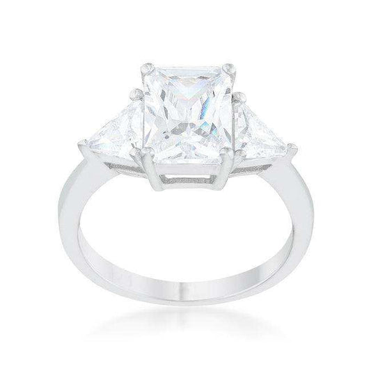 Classic Clear Rhodium Engagement Ring - JGI - Flyclothing LLC