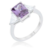 Classic Amethyst Rhodium Engagement Ring - JGI - Flyclothing LLC