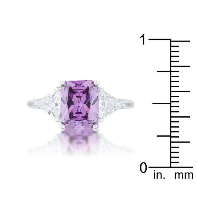 Classic Amethyst Rhodium Engagement Ring - JGI - Flyclothing LLC