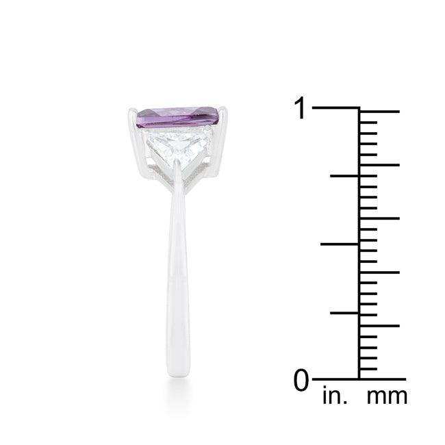 Classic Amethyst Rhodium Engagement Ring - JGI - Flyclothing LLC