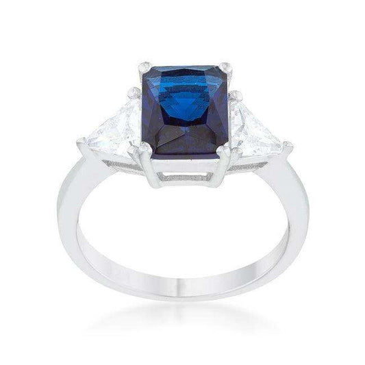 Classic Sapphire Rhodium Engagement Ring - JGI - Flyclothing LLC