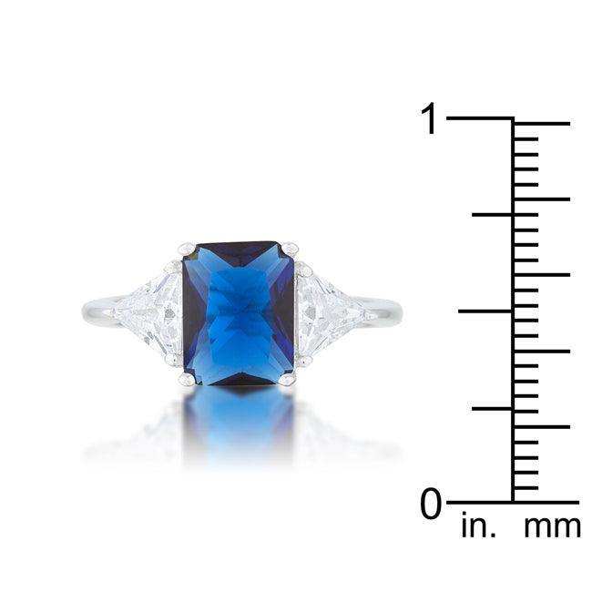 Classic Sapphire Rhodium Engagement Ring - JGI - Flyclothing LLC