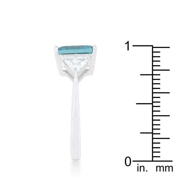 Classic Blue Topaz Rhodium Engagement Ring - JGI - Flyclothing LLC