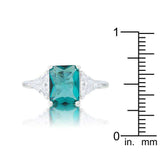 Classic Aqua Rhodium Engagement Ring - JGI - Flyclothing LLC