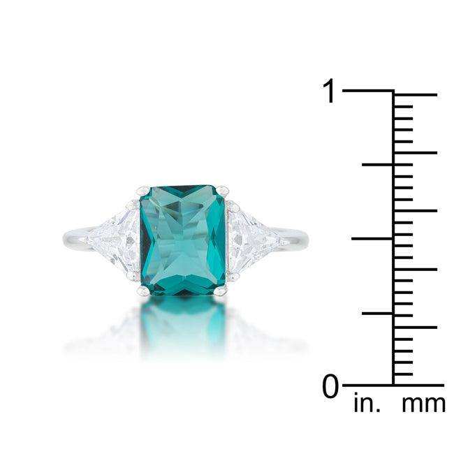 Classic Aqua Rhodium Engagement Ring - JGI - Flyclothing LLC