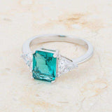 Classic Aqua Rhodium Engagement Ring - JGI - Flyclothing LLC