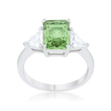 Classic Apple Green Rhodium Engagement Ring - JGI - Flyclothing LLC