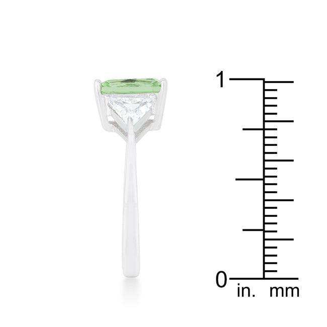 Classic Apple Green Rhodium Engagement Ring - JGI - Flyclothing LLC