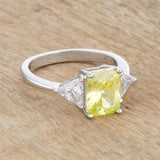 Classic Peridot Rhodium Engagement Ring - JGI - Flyclothing LLC