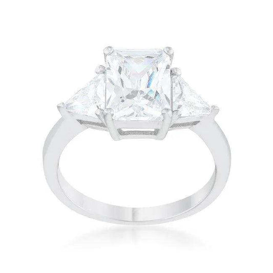 Classic Clear Sterling Silver Engagement Ring - JGI - Flyclothing LLC