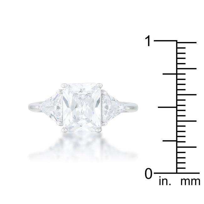 Classic Clear Sterling Silver Engagement Ring - JGI - Flyclothing LLC