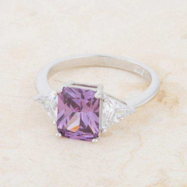 Classic Amethyst Sterling Silver Engagement Ring - JGI - Flyclothing LLC
