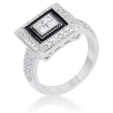 Shira 0.7ct CZ Rhodium Antique Ring - JGI - Flyclothing LLC