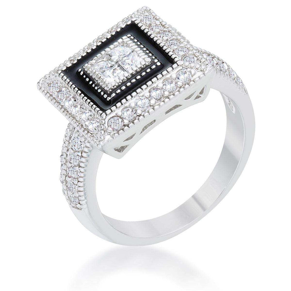 Shira 0.7ct CZ Rhodium Antique Ring - JGI - Flyclothing LLC