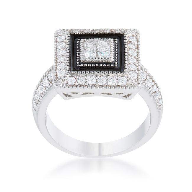 Shira 0.7ct CZ Rhodium Antique Ring - JGI - Flyclothing LLC