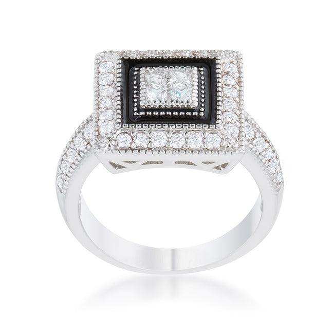 Shira 0.7ct CZ Rhodium Antique Ring - JGI - Flyclothing LLC