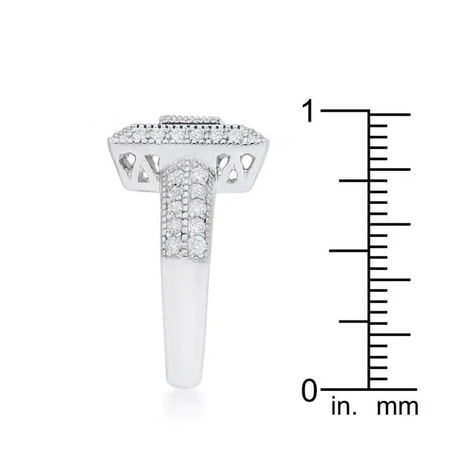 Shira 0.7ct CZ Rhodium Antique Ring - JGI - Flyclothing LLC
