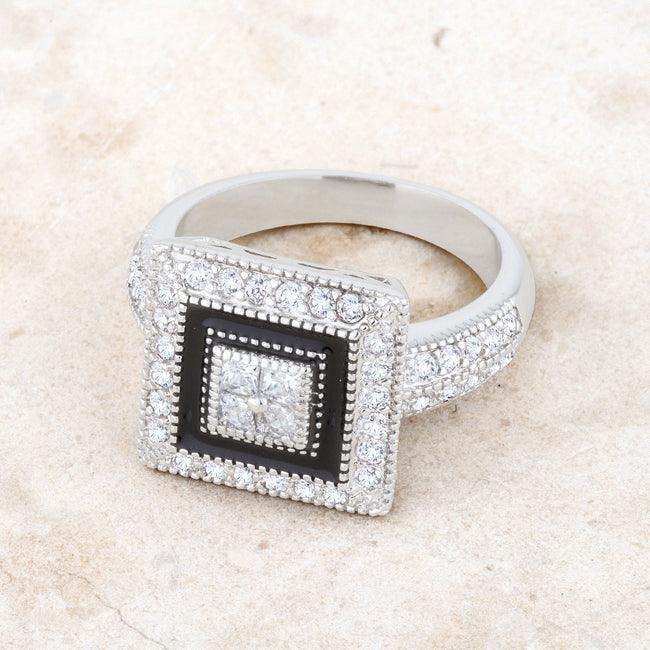 Shira 0.7ct CZ Rhodium Antique Ring - JGI - Flyclothing LLC