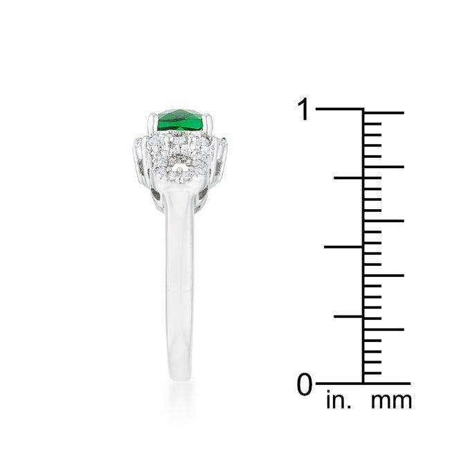 Liz 1.1ct Emerald CZ Rhodium Classic Ring - JGI - Flyclothing LLC