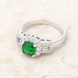 Liz 1.1ct Emerald CZ Rhodium Classic Ring - JGI - Flyclothing LLC