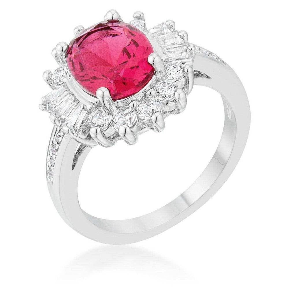 Chrisalee 3ct Aqua CZ Rhodium Classic Ring - JGI - Flyclothing LLC