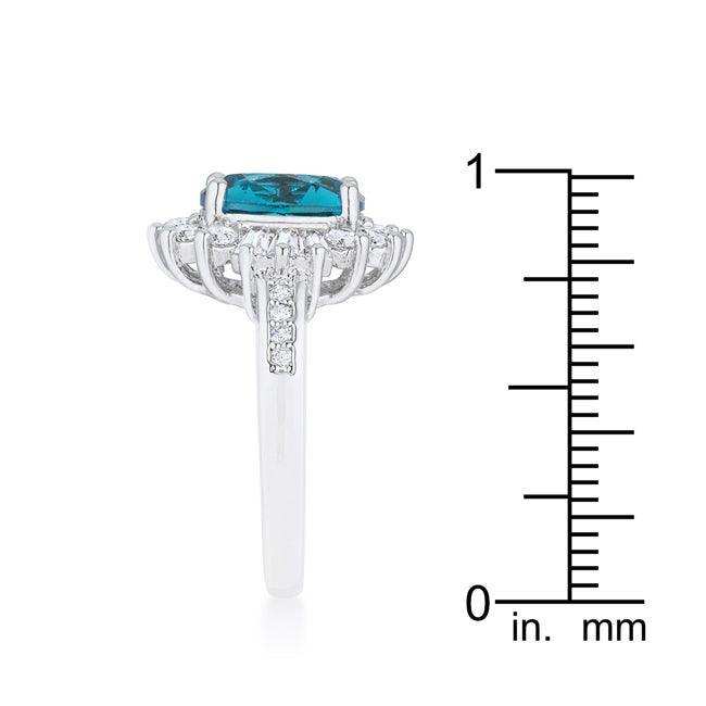 Chrisalee 3ct Aqua CZ Rhodium Classic Ring - JGI - Flyclothing LLC
