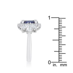 Krizia 4.2ct Tanzanite CZ Rhodium Classic Ring - JGI