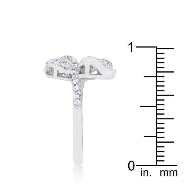 Liana 0.1ct CZ Rhodium Leaf Wrap Ring - JGI - Flyclothing LLC