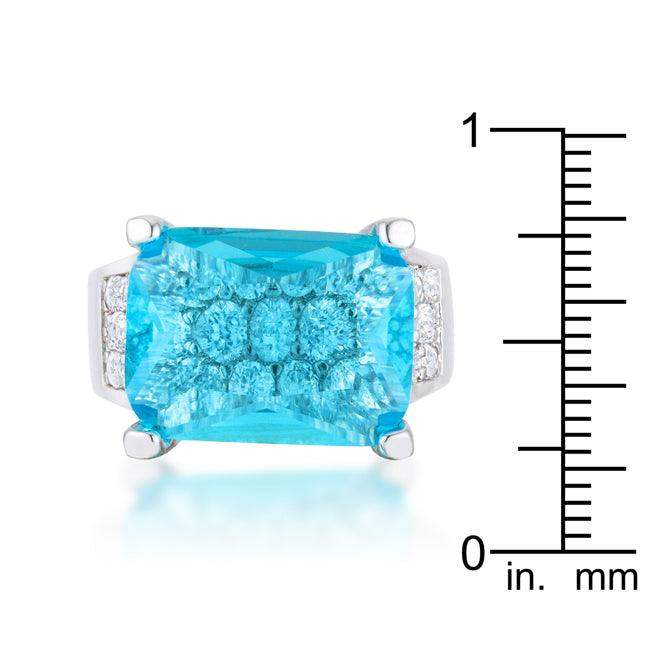 Mina 15.4ct Aqua CZ Rhodium Cocktail Ring - JGI - Flyclothing LLC