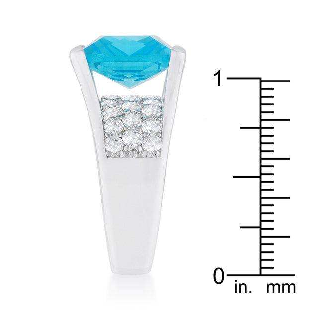 Mina 15.4ct Aqua CZ Rhodium Cocktail Ring - JGI - Flyclothing LLC