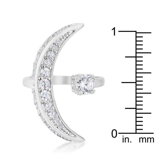 Luna .75ct CZ White Gold Rhodium Delicate Ring - JGI - Flyclothing LLC