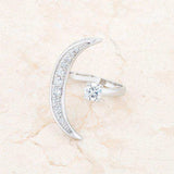 Luna .75ct CZ White Gold Rhodium Delicate Ring - JGI - Flyclothing LLC