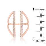 Jena 0.2ct CZ Rose Gold Delicate Parallel Ring - JGI - Flyclothing LLC