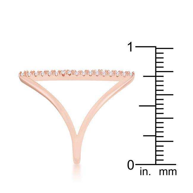Jena 0.2ct CZ Rose Gold Delicate Parallel Ring - JGI - Flyclothing LLC
