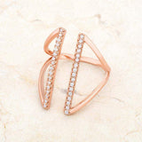 Jena 0.2ct CZ Rose Gold Delicate Parallel Ring - JGI - Flyclothing LLC