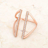Jena 0.2ct CZ Rose Gold Delicate Parallel Ring - JGI - Flyclothing LLC