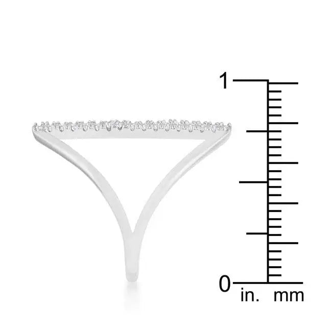 Jena 0.2ct CZ Rhodium Delicate Parallel Ring - JGI - Flyclothing LLC