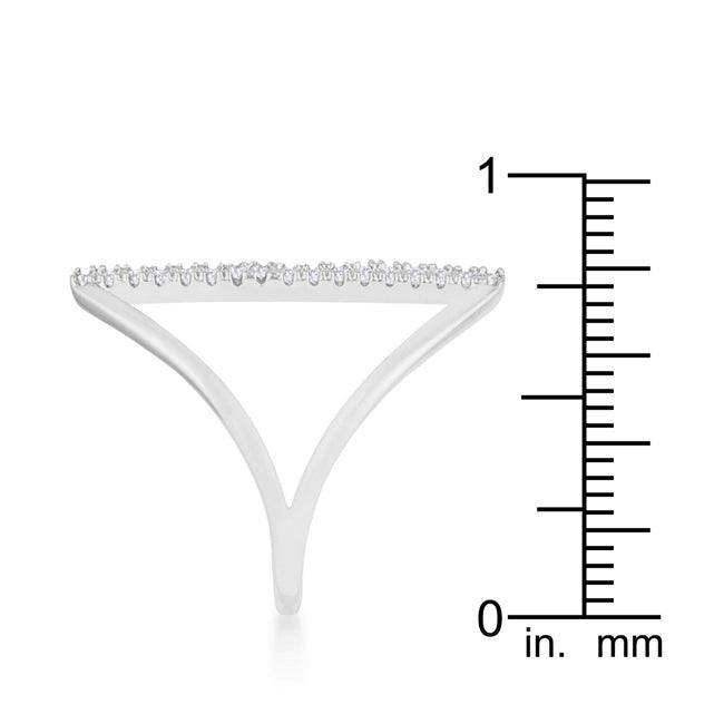 Jena 0.2ct CZ Rhodium Delicate Parallel Ring - JGI - Flyclothing LLC