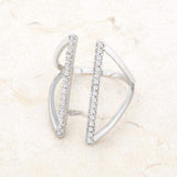 Jena 0.2ct CZ Rhodium Delicate Parallel Ring - JGI - Flyclothing LLC