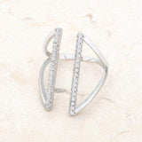 Jena 0.2ct CZ Rhodium Delicate Parallel Ring - JGI - Flyclothing LLC