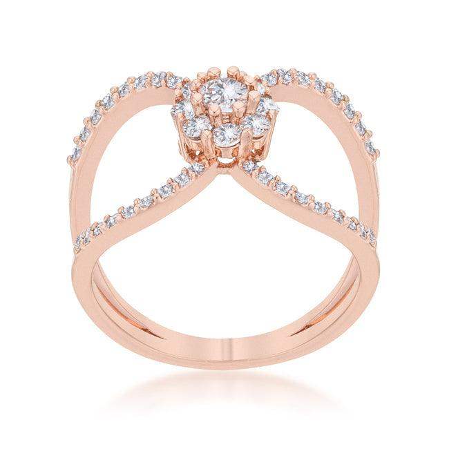 Joyce 0.4ct CZ Rose Gold Delicate Floral Wrap Ring - JGI - Flyclothing LLC