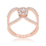 Joyce 0.4ct CZ Rose Gold Delicate Floral Wrap Ring - JGI - Flyclothing LLC