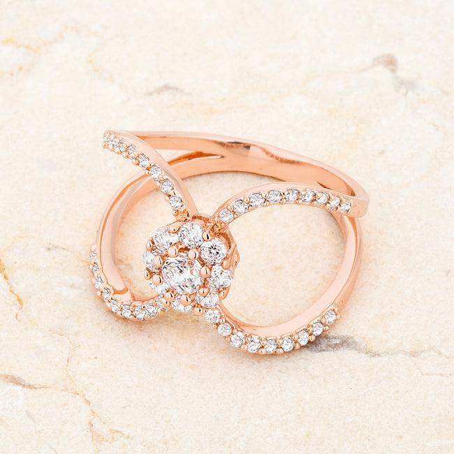 Joyce 0.4ct CZ Rose Gold Delicate Floral Wrap Ring - JGI - Flyclothing LLC