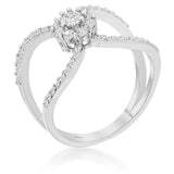Joyce 0.4ct CZ Rhodium Delicate Floral Wrap Ring - JGI - Flyclothing LLC