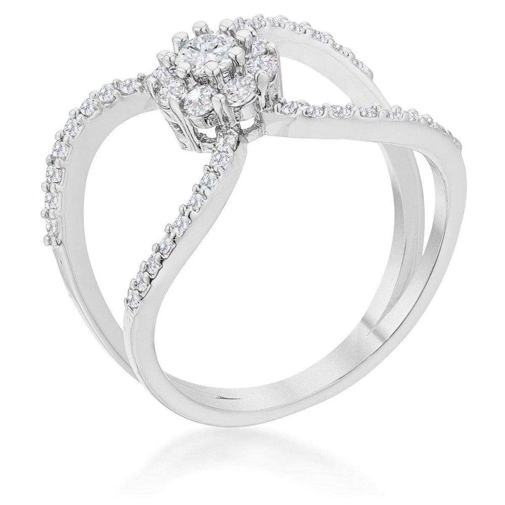 Joyce 0.4ct CZ Rhodium Delicate Floral Wrap Ring - JGI - Flyclothing LLC