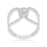 Joyce 0.4ct CZ Rhodium Delicate Floral Wrap Ring - JGI - Flyclothing LLC