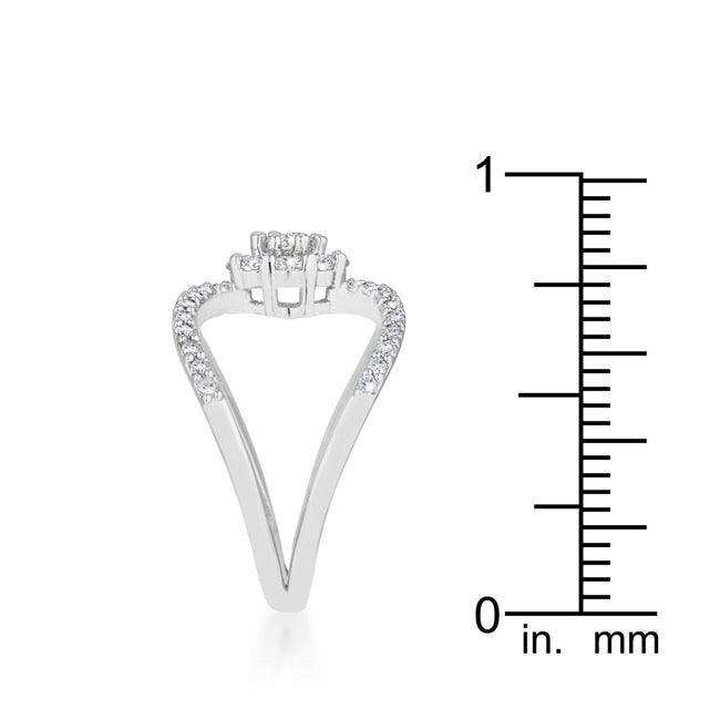 Joyce 0.4ct CZ Rhodium Delicate Floral Wrap Ring - JGI - Flyclothing LLC