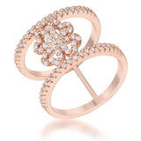 Lauren 0.4ct CZ Rose Gold Delicate Clover Wrap Ring - JGI