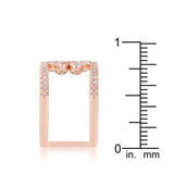 Lauren 0.4ct CZ Rose Gold Delicate Clover Wrap Ring - JGI