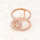 Lauren 0.4ct CZ Rose Gold Delicate Clover Wrap Ring - JGI - Flyclothing LLC